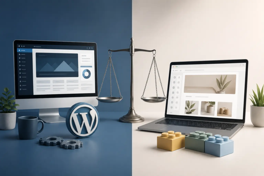 WordPress Website oder Baukasten Symbolbild